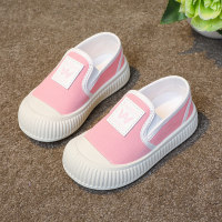 Children's slip-on canvas shoes, easy to put on and take off, comfortable and breathable  Pink