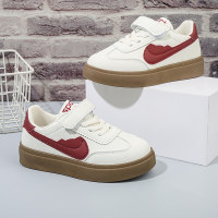 Children's casual sneakers, trendy and comfortable, easy to put on and take off with Velcro  Red