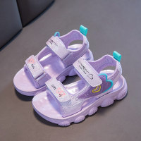 Sports casual sandals with cool Velcro straps, comfortable and non-slip  Purple