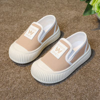 Children's slip-on canvas shoes, easy to put on and take off, comfortable and breathable  Khaki