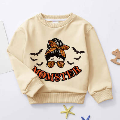 Suéter infantil estampado com letra de desenho animado