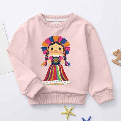 Suéter con estampado de letras y figuras para niños pequeños
