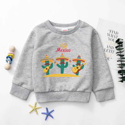 Suéter con estampado de cactus y letras para niños