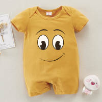 hibobi Baby Cute Cartoon Print Pure Cotton Short Sleeve Bodysuit  Ginger