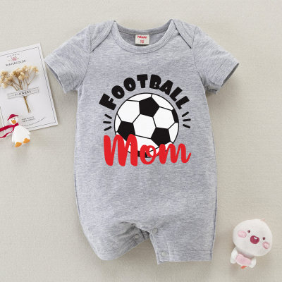 Body manga curta hibobi menino bebê alfabeto com estampa de futebol