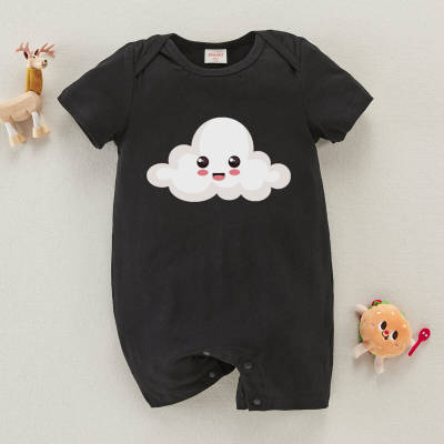 Baby Cute Clouds Print Short Sleeve Cotton Bodysuit
