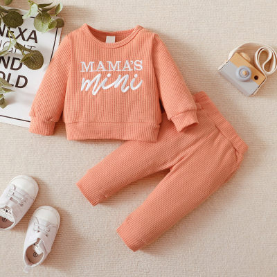 Baby Letter Printed Color Block Sweater & Pants