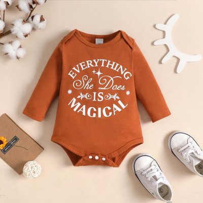 Baby Letter Pattern Long Sleeve Triangle Romper