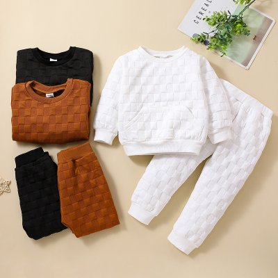 Toddler Geometric Solid Color Sweater & Pants