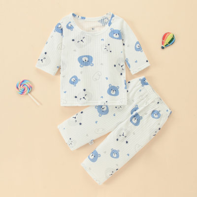 Toddler Boy Cotton Cartoon Casual T-shirt & Trousers Pajamas