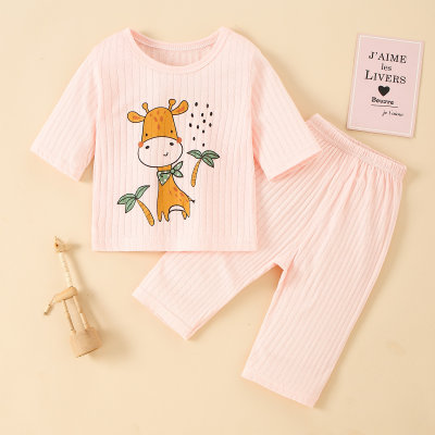 Toddler Girl Cotton Cartoon Cute T-shirt & Trousers Pajamas