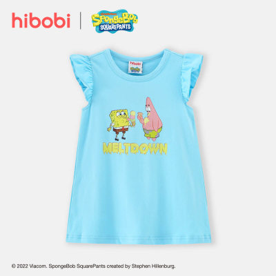 hibobi x SpongeBob Toddler Girls Casual Printing Knee length Cotton A Dress