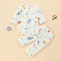 Toddler Boy Cotton Cartoon Casual T-shirt & Trousers Pajamas  Style 3
