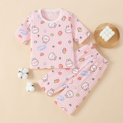 Toddler Girl Cartoon Sweet Printing T-shirt & Trousers Pajamas