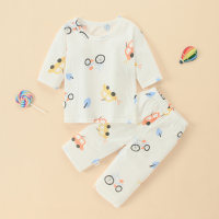 Toddler Boy Cotton Cartoon Casual T-shirt & Trousers Pajamas  Style 4