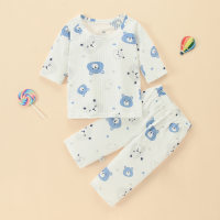Toddler Boy Cotton Cartoon Casual T-shirt & Trousers Pajamas  Style 2