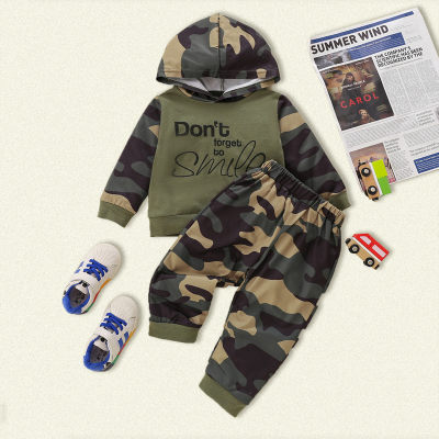 Baby Casual Camouflage Hooded Long-sleeve Sweater set