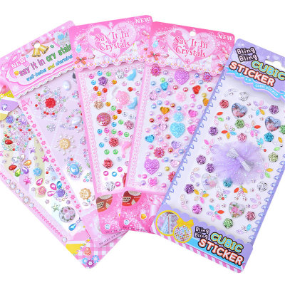 Children's colorful diamond gem cartoon sticker toys