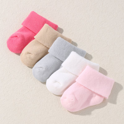 5 Pcs Solid Color Socks