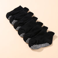 Baby 6-Piece Solid Color Non-Slip Socks  Black