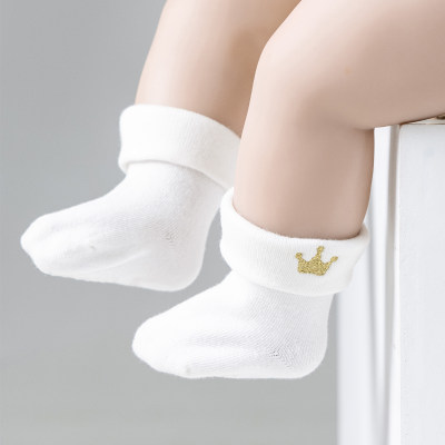 Baby Solid Color Embroidery Decoration Baby Socks