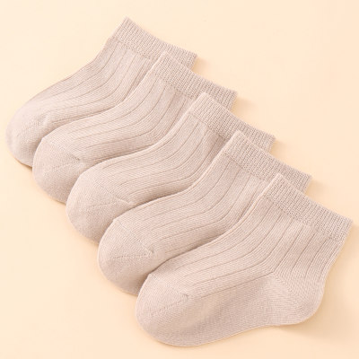Baby 5-Piece Solid Color Casual Socks