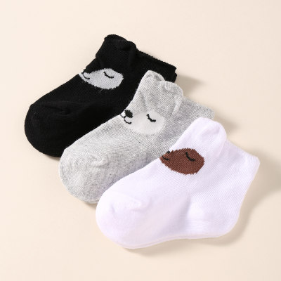 Baby 100% Cotton Animals Printed 3Pcs Socks