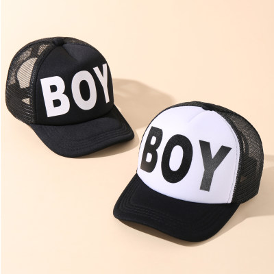 Gorra de béisbol de media malla con estampado de letras para bebé Hibobi Boy