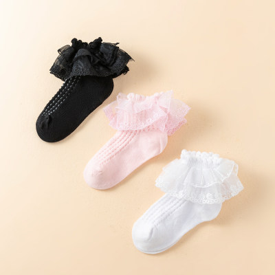Toddler Girl 3-Piece Lace Trim Socks