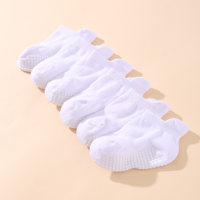 Baby 6-Piece Solid Color Non-Slip Socks  White