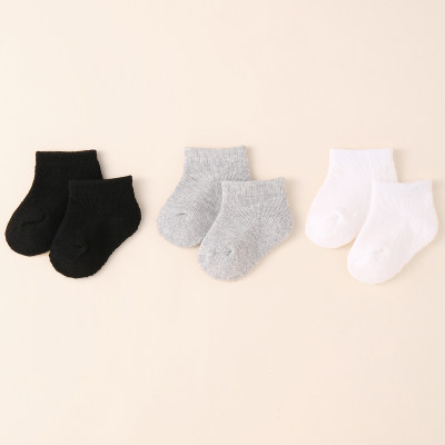 3 calcetines tobilleros de color liso para bebé
