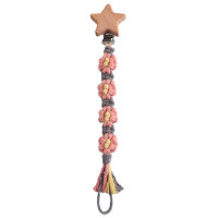 Hêtre étoile à cinq branches tissé à la main fleur de coton bébé chaîne de sucette produits pour bébé  pastèque rouge