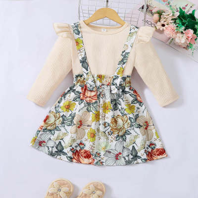 Conjunto de vestido floral elegante casual diario de verano para niñas