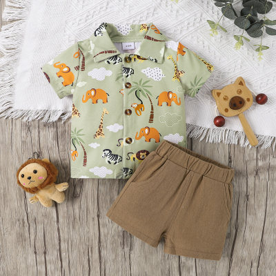Baby boy summer new fashion avant-garde shirt shorts suit children's clothing