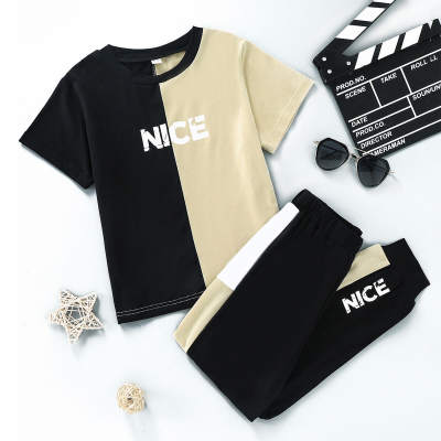 Boy Summer Color-block Sporty T-shirt & Trousers