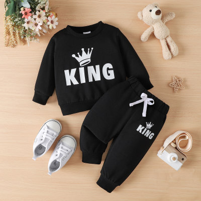New autumn round neck long sleeve baby boy fashion handsome two-piece suit