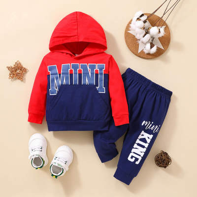 Baby Letter Printed Color-block Sweater & Pants