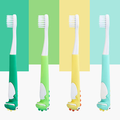 Escova de dentes de silicone em forma de dinossauro