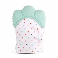 Baby Anti-eating Gloves Tooth Glue Baby Silicone Molar Stick Children's Bite Music Audible Toy  Green