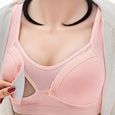 Women Solid Color Breast-feeding Bra