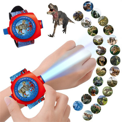 Reloj de dinosaurio de proyección juguetes educativos de aprendizaje