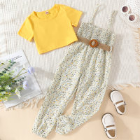 Yellow floral jumpsuit  Yellow