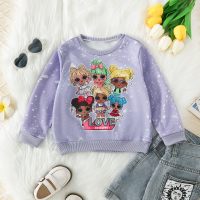 Toddler Girl Cartoon Character Print Top  Purple
