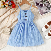 Toddler Girl Solid Color Cami Dress  Blue