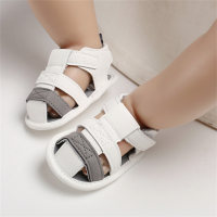 Baby Color-block Hollow Out Baby Shoes  White