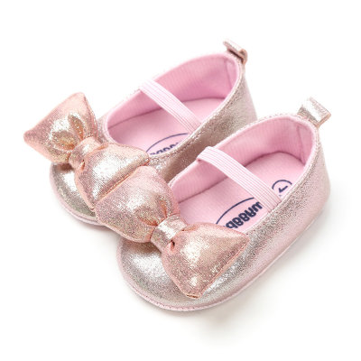 Baby Girl Solid Color Bowknot Decor Slip-on Shoes