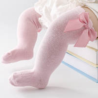 Children's Bowknot Knee-High Stockings  Pink