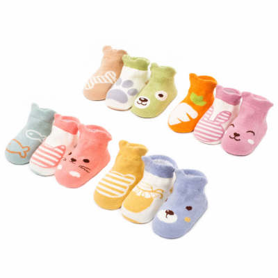 Baby 3-Piece Colored Cartoon Pattern Children Socks