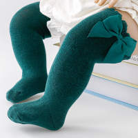 Children's Bowknot Knee-High Stockings  Green