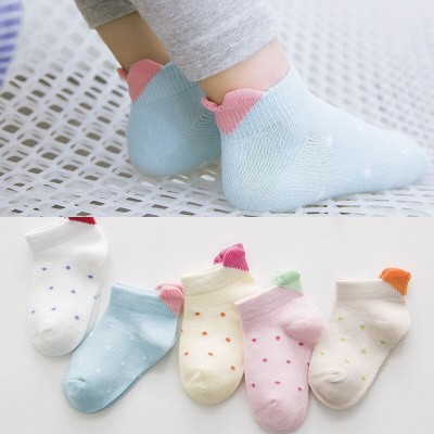 Girls' Solid Color Polka Doted Socks